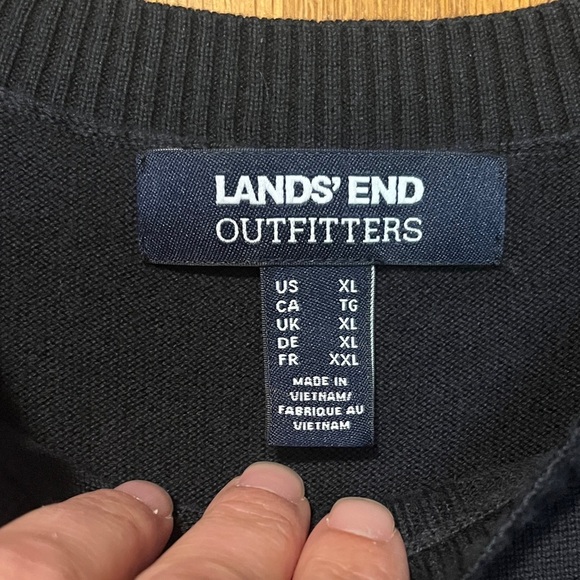 Lands' End Navy Crew Neck Sweater - Picture 2 of 12